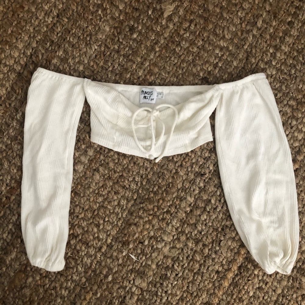 PRINCESS POLLY OFF THE SHOULDER CROP TOP